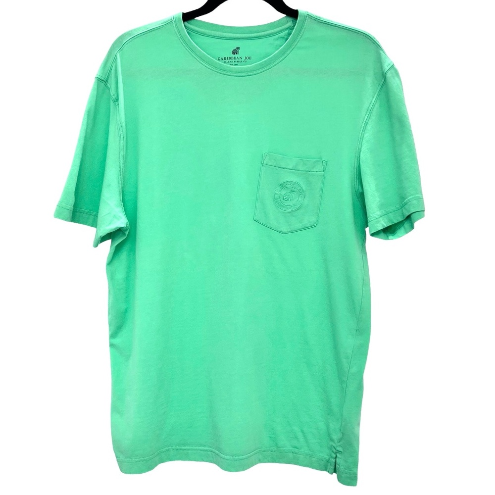 CARIBBEAN JOE ISLAND SUPPLY CO. LIME GREEN POCKET T-SHIRT